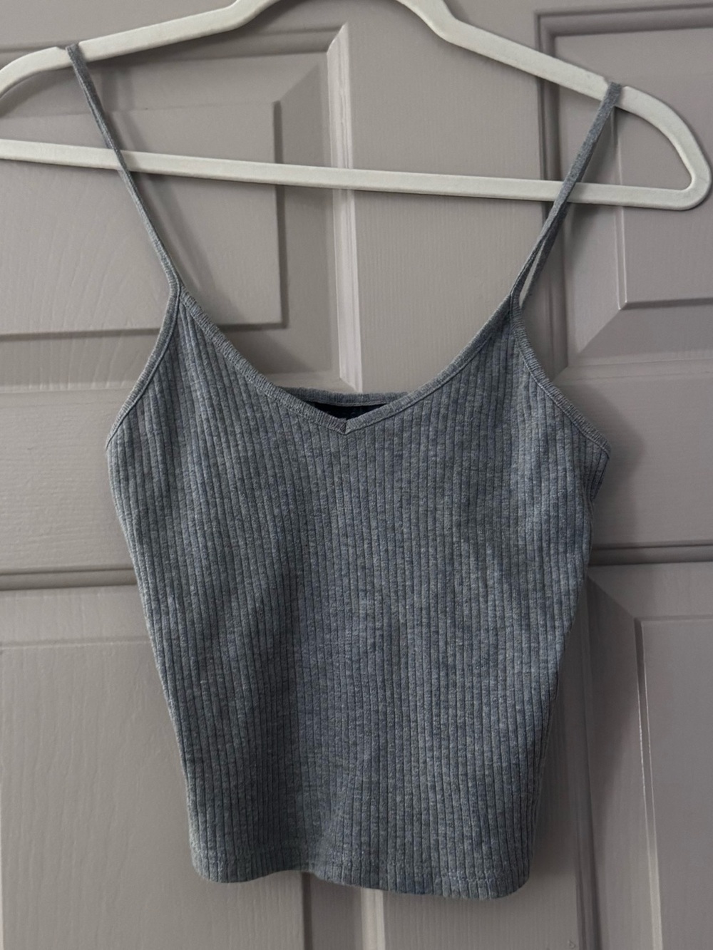 Topshop Gray V-Neck Cami Tank Top